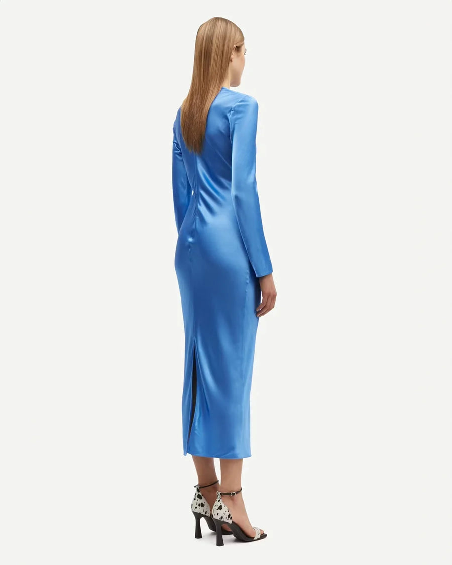 samsoe samsoe Alina Long Dress Super Sonic blue on figure back