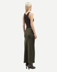 samsoe samsoe Saagneta Long Skirt Forest Night green on figure back