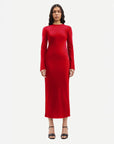 samsoe samsoe Saalina Dress Scarlet Sage red on figure front