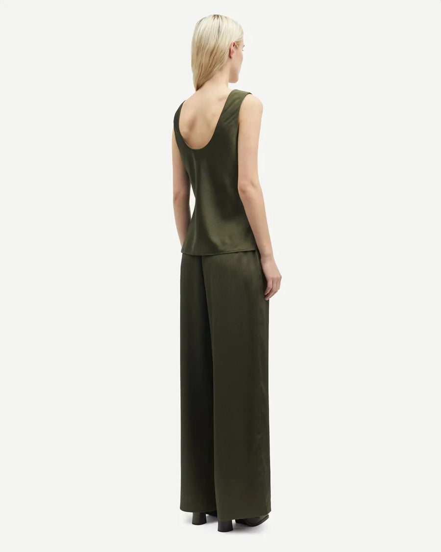 samsoe samsoe Sahelena Trousers forest night green on figure back