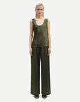 samsoe samsoe Sahelena Trousers forest night green on figure front