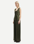 samsoe samsoe Sahelena Trousers forest night green on figure side