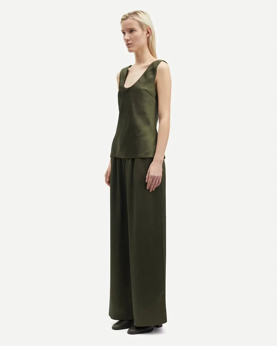 samsoe samsoe Sahelena Trousers forest night green on figure side