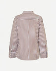 samsoe samsoe Samos Shirt fudgsickle stripe brown and white back