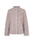 samsoe samsoe Samos Shirt fudgsickle stripe brown and white