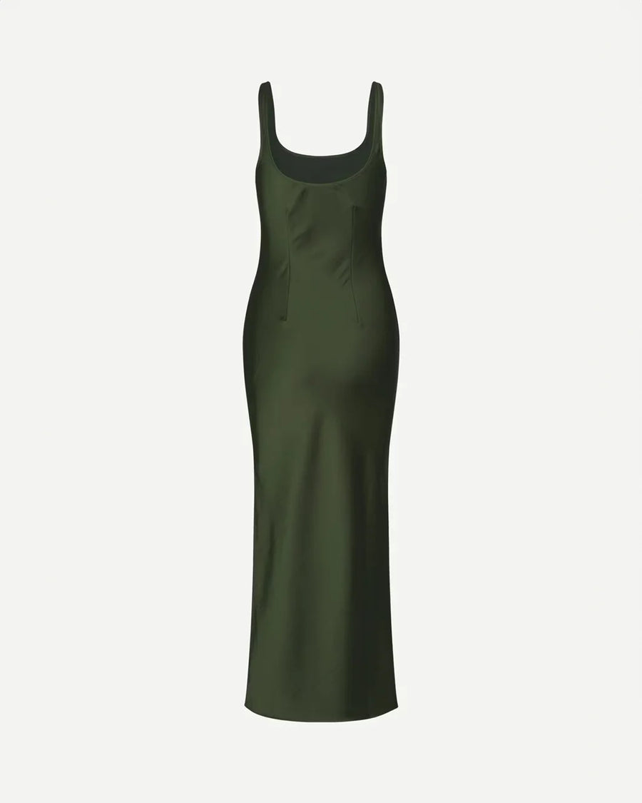 samsoe samsoe sunna dress forest night green back