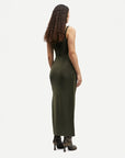 samsoe samsoe sunna dress forest night green on figure back