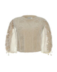 sea ny bente embroidery combo sweater cream