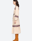 sea nan silk embroidery midi dress multi figure side