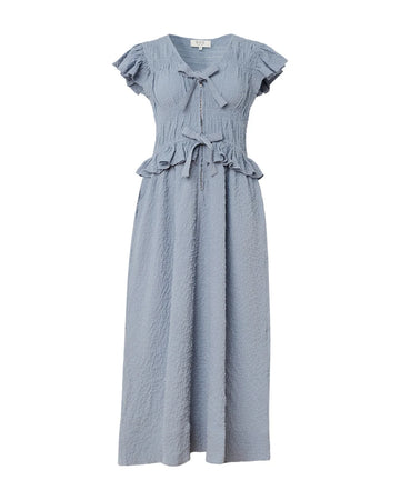 sea ny Regina Flutter Sleeve Dress sky blue