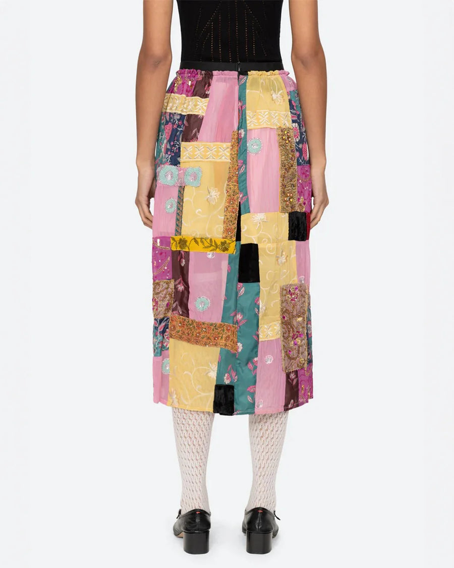 sea ny phoebe patchwork skirt on figure back