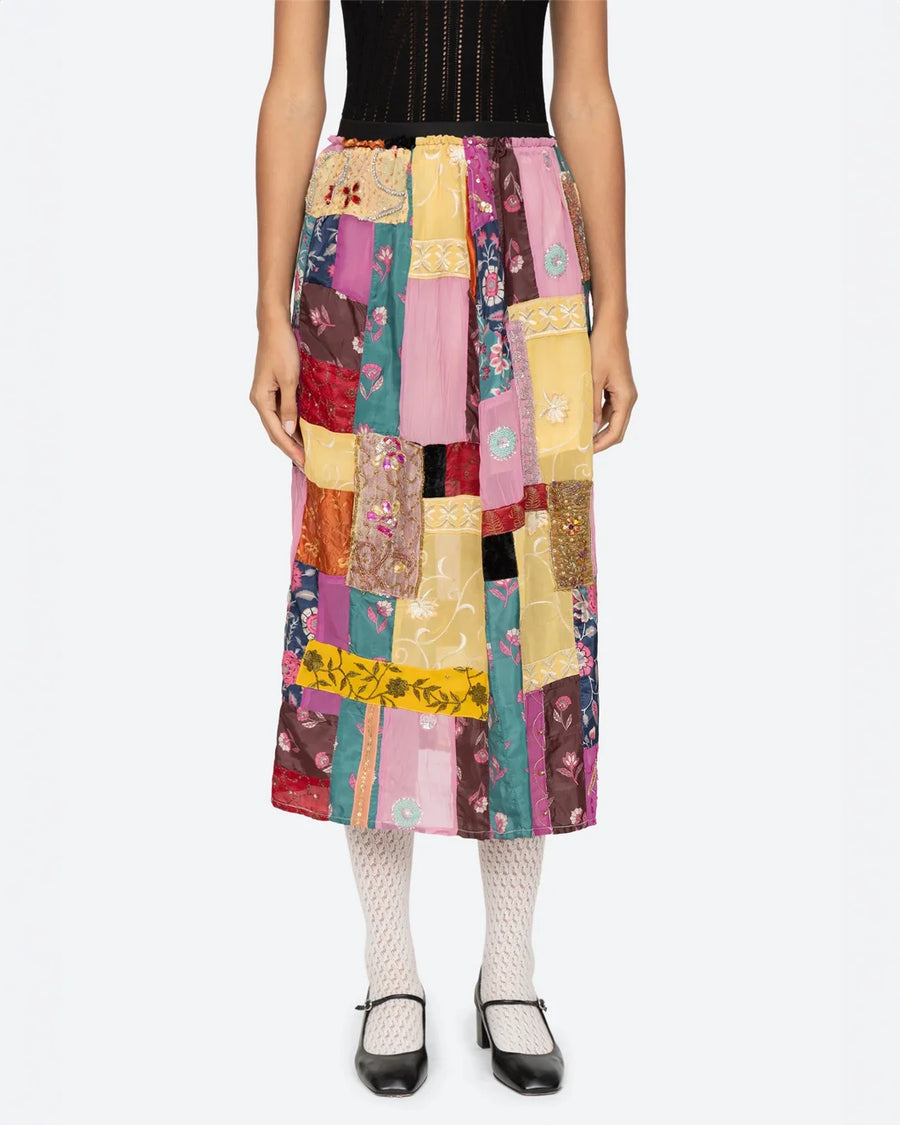 sea ny phoebe patchwork skirt on figure front