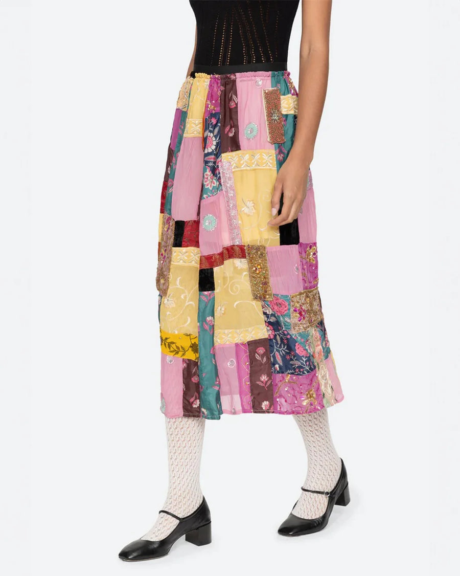 sea ny phoebe patchwork skirt on figure side