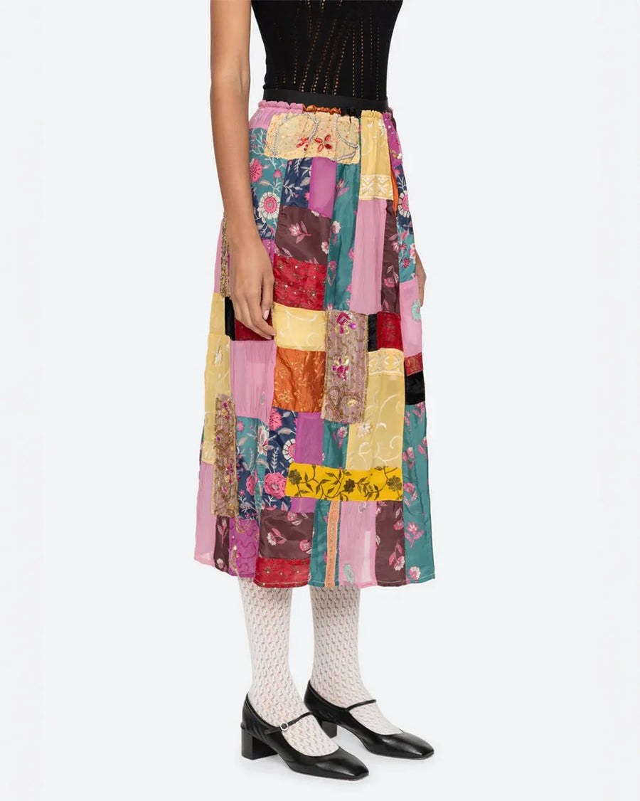 sea ny phoebe patchwork skirt on figure side