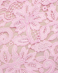 self portait pink floral lace mini dress pink detail