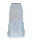 self portrait Blue Lace Flared Midi Skirt