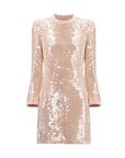 self portrait Pearl Trim Sequin Mini Dress beige