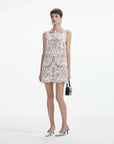 self portrait white guipure lace mini dress white on figure front