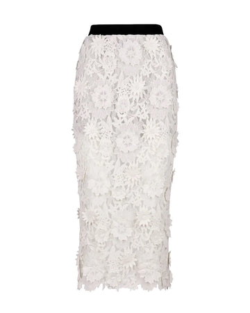 smythe Appliqué Pencil Skirt bone white
