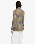 smythe Tailored Boyfriend Blazer ocher houndstooth back