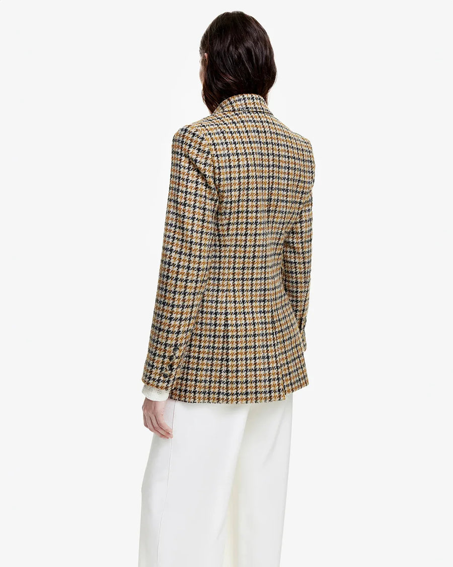 smythe Tailored Boyfriend Blazer ocher houndstooth back