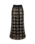 smythe sequin midi skirt black and gold