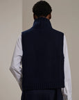 soeur or sweater vest navy on figure back