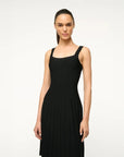 staud ELLISON DRESS BLACK IVORY on figure front