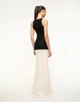 staud GABRIELLE DRESS BLACK IVORY on figure back