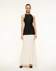 staud GABRIELLE DRESS BLACK IVORY on figure front