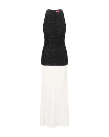 staud GABRIELLE DRESS BLACK IVORY