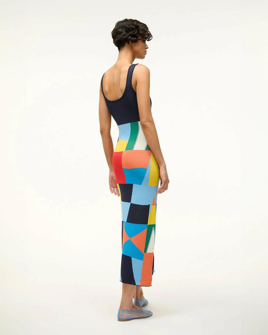 staud katie dress sails up multi color on figure back