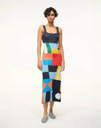 staud katie dress sails up multi color on figure front