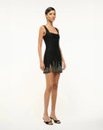 staud le sable dress nyc skyline black on figure side