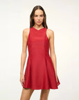 staud Mini Heike Dress rouge red on figure front