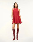 staud Mini Heike Dress rouge red on figure front