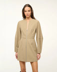 staud Mini Katja Dress birch tan on figure front