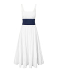 staud rig dress white and navy