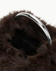 staud romeo faux fur bag espresso inside detail