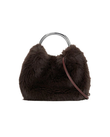 staud romeo faux fur bag espresso