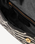 staud TOMMY BEADED BAG BLACK WHITE inside detail