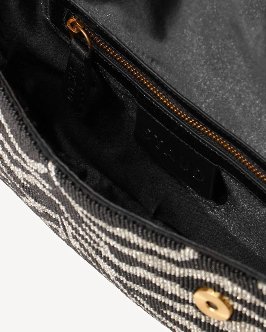 staud TOMMY BEADED BAG BLACK WHITE inside detail