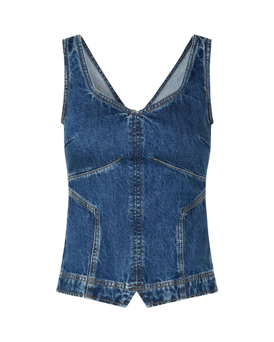 stine goya eliana top medium wash denim