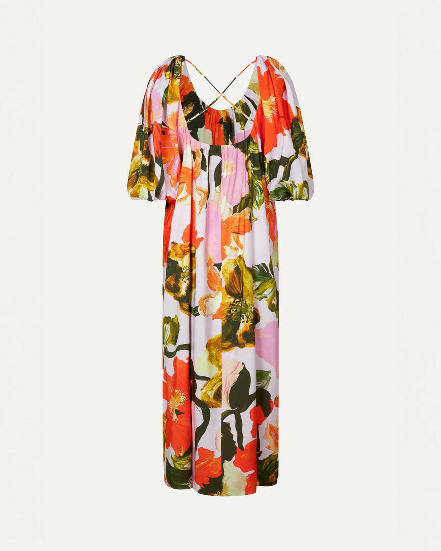 stine goya teresa dress summer day poppies back