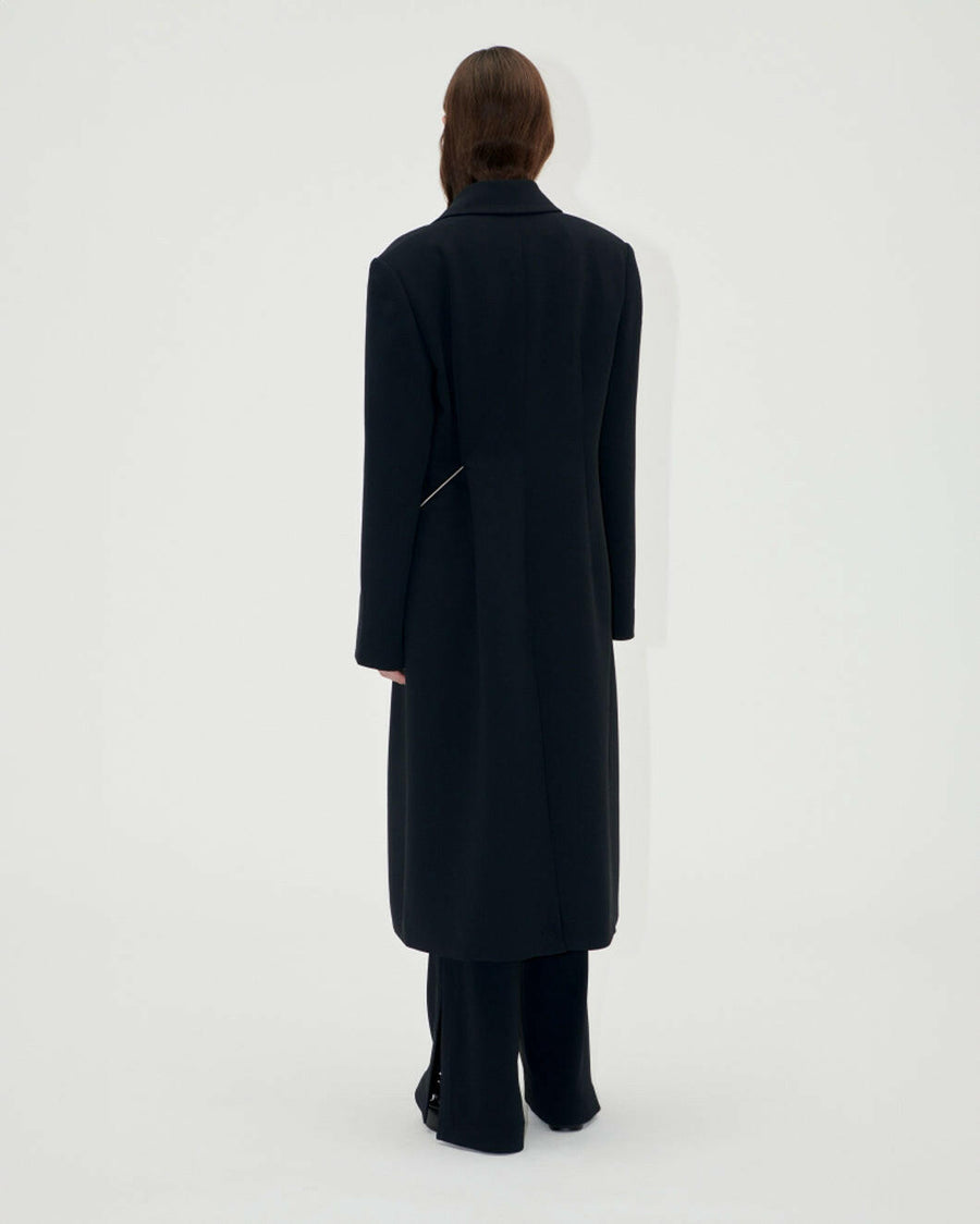 stine goya Straight Long Sleeve Coat black on figure back