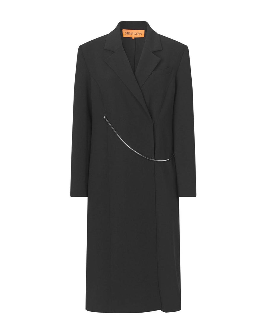 stine goya Straight Long Sleeve Coat black