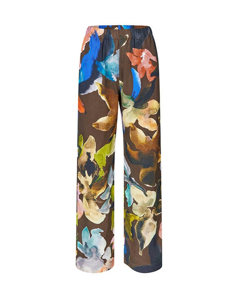 stine goya fatou elasticated long pants floral brown