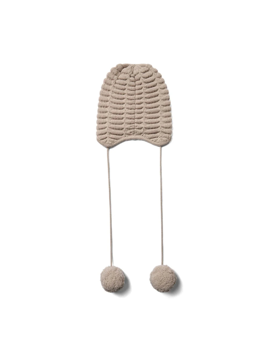 the garment pom pom hat toast tan back