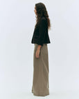 the garment Cassano Wide Pants smoke brown on figure side