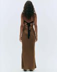 the garment Catania String Dress olive on figure back